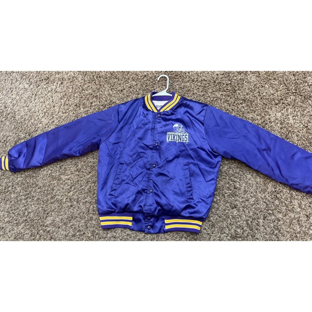 Vintage NFL Chalk Line NFL Minnesota Vikings Satin Jacket 1990 Size Medium